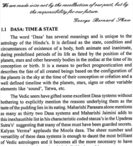 Vimsottari and Udu Dasa's Parasara's Key to Prognostication1
