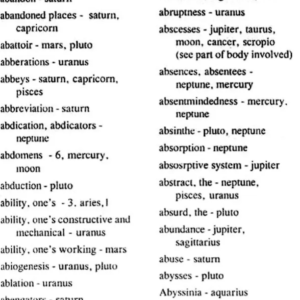 Dictionary of Significators in Astrology 1