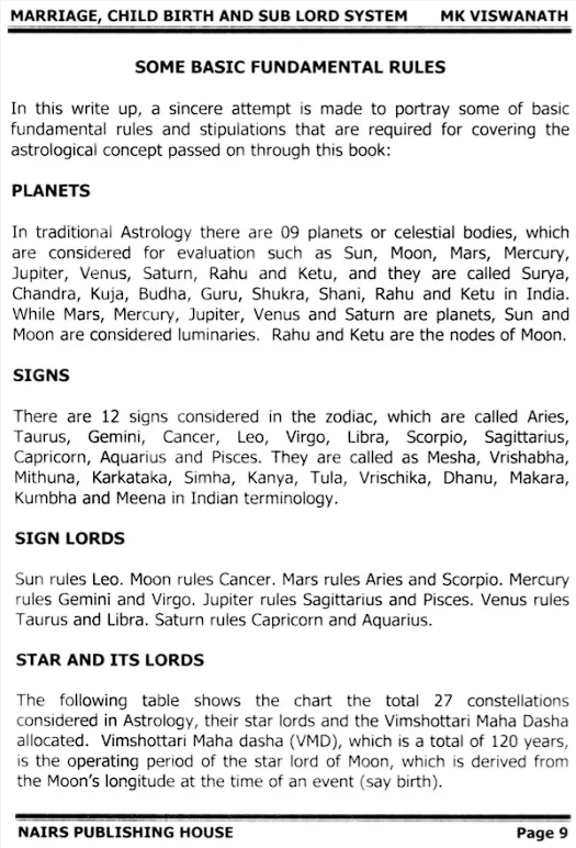 Marriage Child Birth And Sub Lord System NAIRS Saptarishis