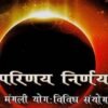 Parinay Nirnay Mangali Yog Vividh Sanyog