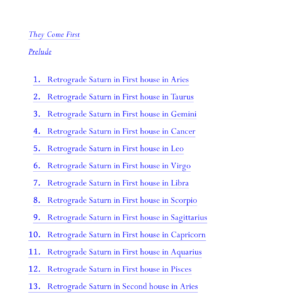 Retrograde Saturn - Part I1