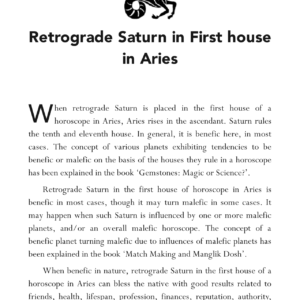 Retrograde Saturn - Part I4