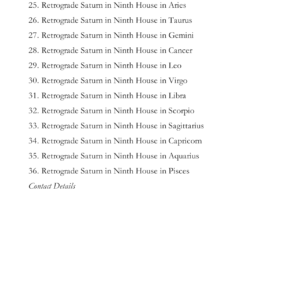 Retrograde Saturn - Part III2