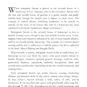 Retrograde Saturn - Part III5