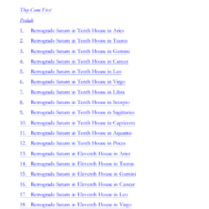 Retrograde Venus - Part IV 1