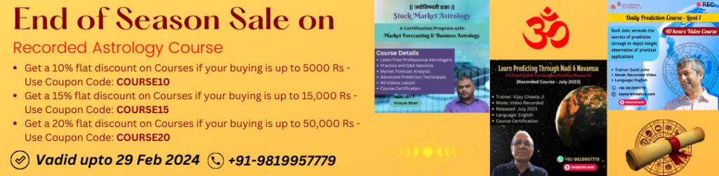 End of Season Sale Recorded Astrology Courses Sale Feb 2024