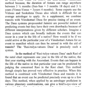 RASI TULYA VATSARA DASA