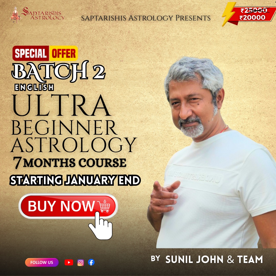 Vedic Astrology for Ultra Beginners by Sunil John Batch 2