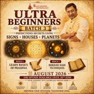 Vedic Astrology for Ultra Beginners by Sunil John Batch 3