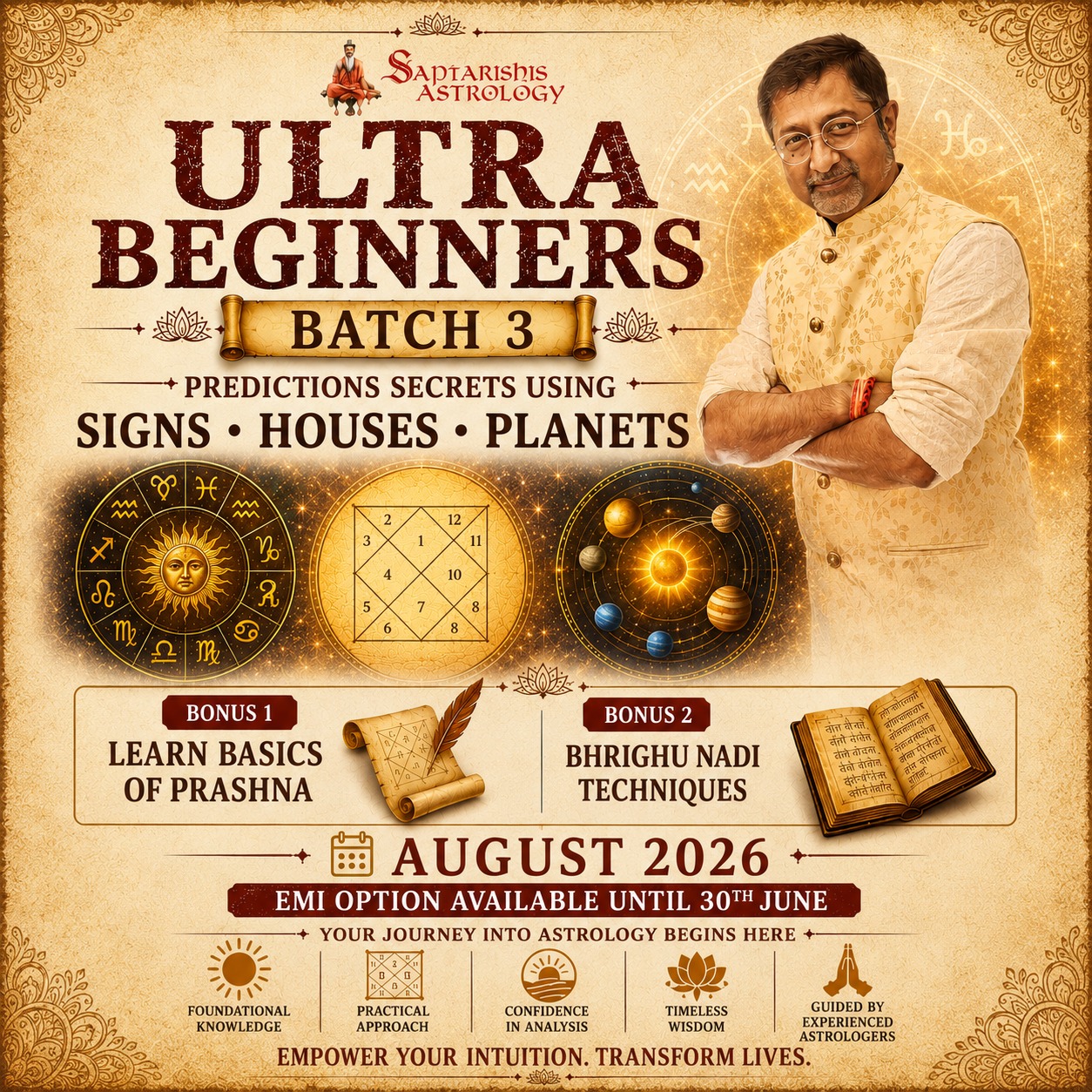 Vedic Astrology for Ultra Beginners by Sunil John Batch 3